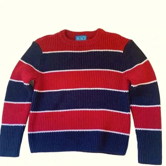 Place NWOT Kids Sweater Red & Navy  Size Small ( 5-6) - Picture 1 of 4